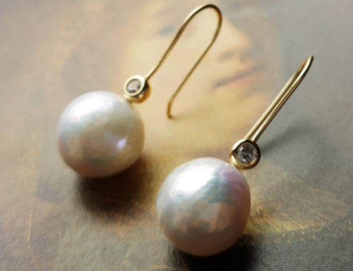 Exude Elegance with18k South Sea Pearl Diamond Earrings
