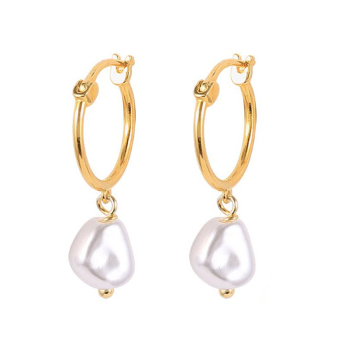 Hoop Baroque Pearl Earrings