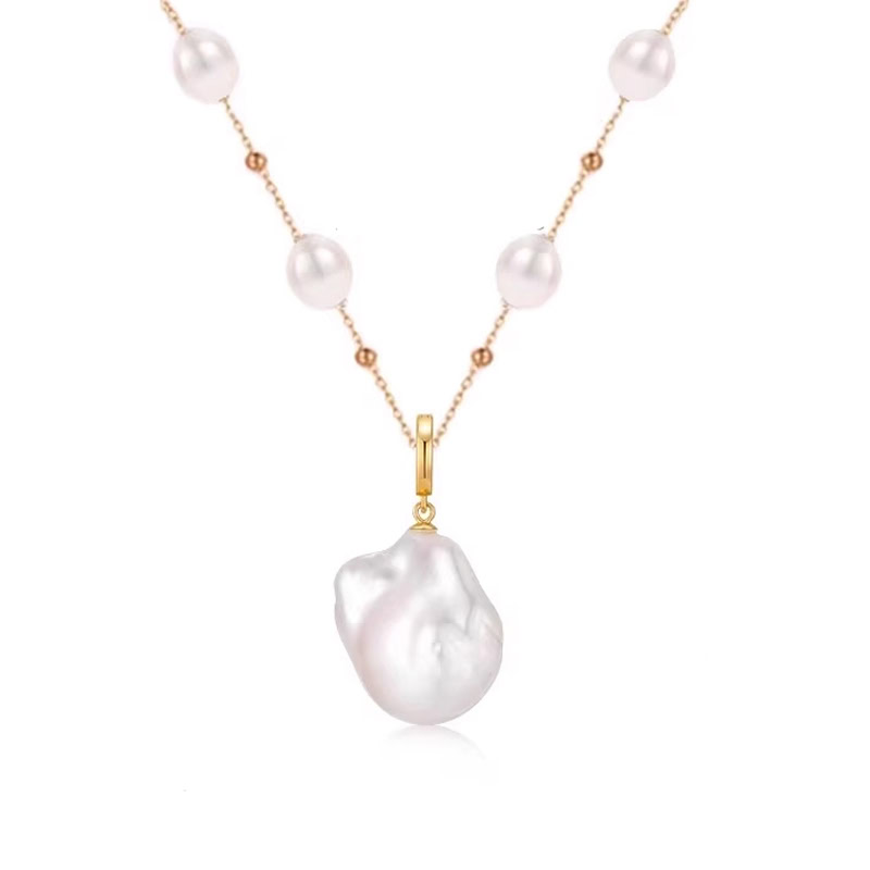 14-18mm Natural Freshwater Baroque Pearl Necklaces