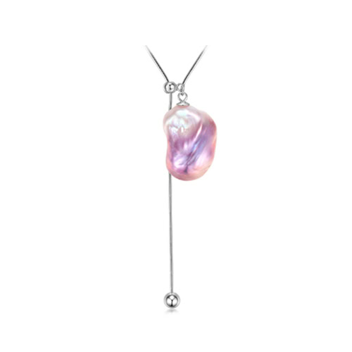Baroque Pearl Long Necklace for Sweater & Dress