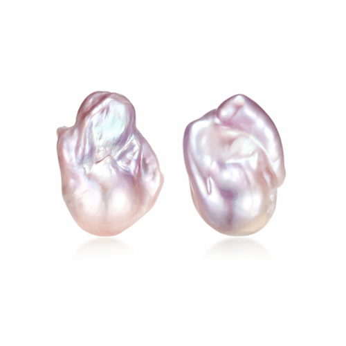 17-19mm Purple Baroque Pearl Earrings