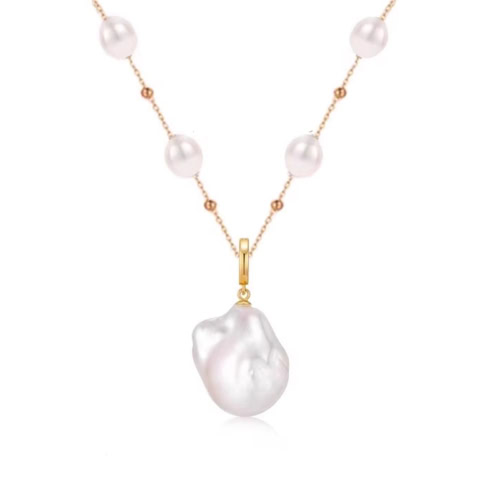 14-18mm Natural Freshwater Baroque Pearl Necklaces